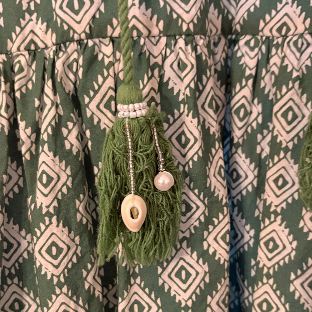Block Print Ruffle Sleeve Mini Dress - Picture 3 of 6